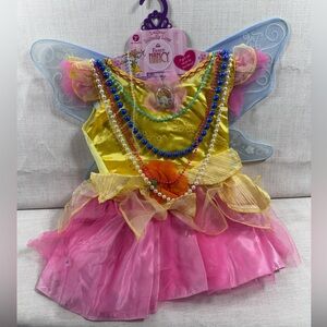 Kids Yellow & Pink Fairy Dress-Up Costume with Wings